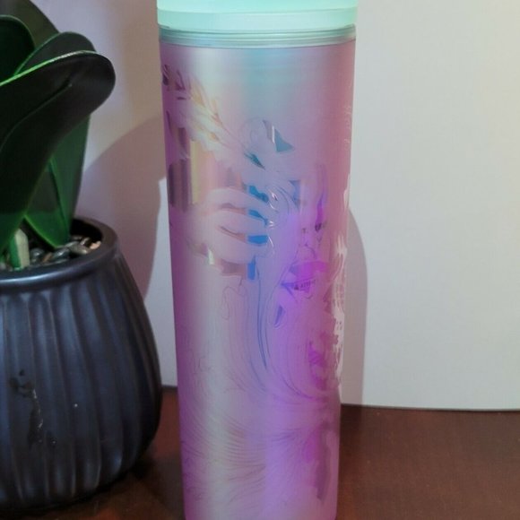 Starbucks 2022 Iridescent Mermaid Siren Soft Touch Tumbler Hot & Cold 16oz - Picture 4 of 5